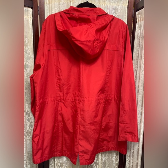 SUSAN GRAVER RED HOODED JACKET  WINDBREAKER - SZ XL - Picture 6 of 6